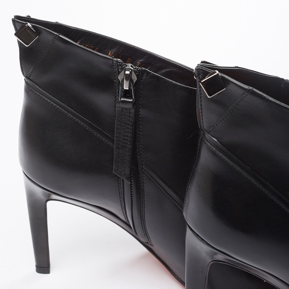 🆕NWT Santoni Black Leather High Heel Dress Boot - Picture 5 of 9